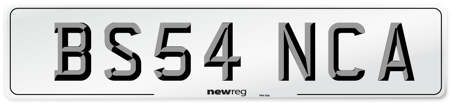 BS54 NCA Number Plate from New Reg